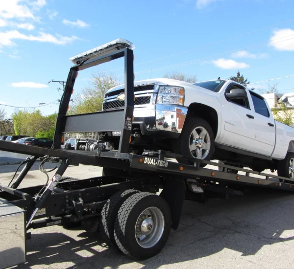 A heavy truck being towed on the truck for heavy-duty towing in Tinley Park.